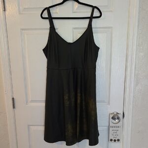 Torrid Black and Gold Midi Dress